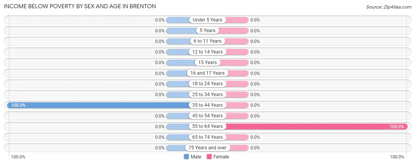Income Below Poverty by Sex and Age in Brenton