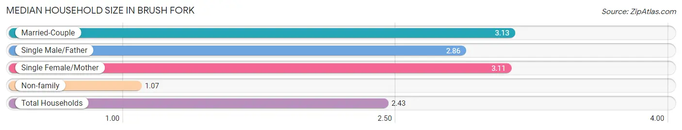 Median Household Size in Brush Fork