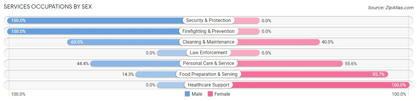 Services Occupations by Sex in Buffalo