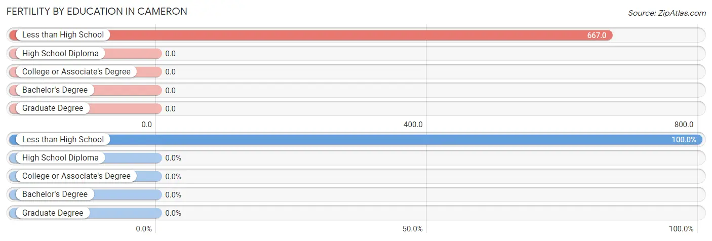 Female Fertility by Education Attainment in Cameron