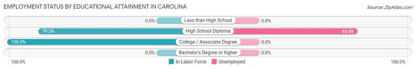 Employment Status by Educational Attainment in Carolina