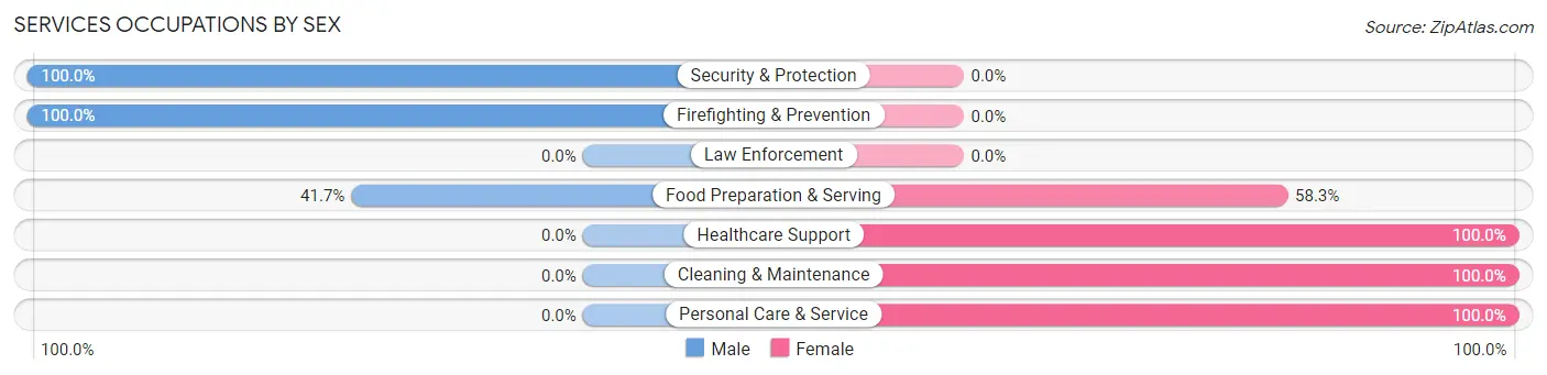 Services Occupations by Sex in Clearview