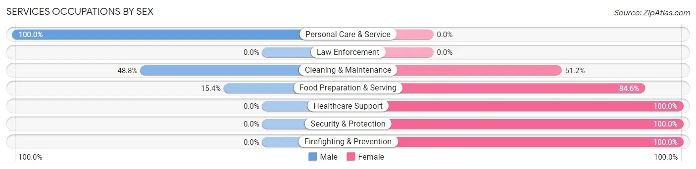 Services Occupations by Sex in Culloden