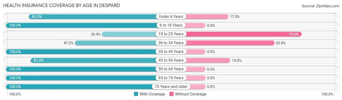 Health Insurance Coverage by Age in Despard