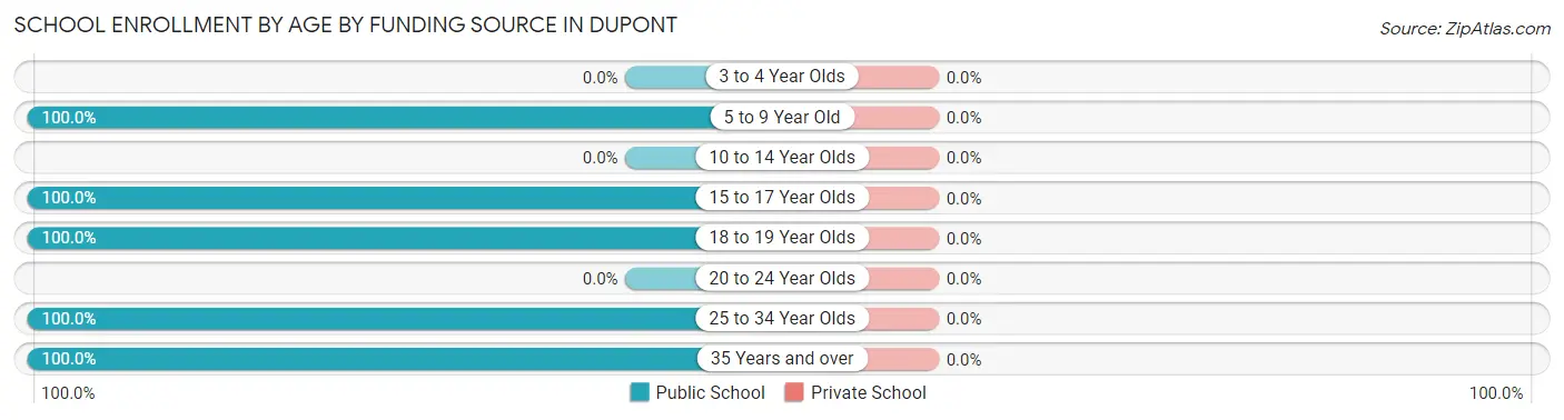 School Enrollment by Age by Funding Source in Dupont