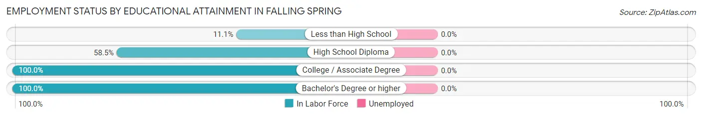 Employment Status by Educational Attainment in Falling Spring