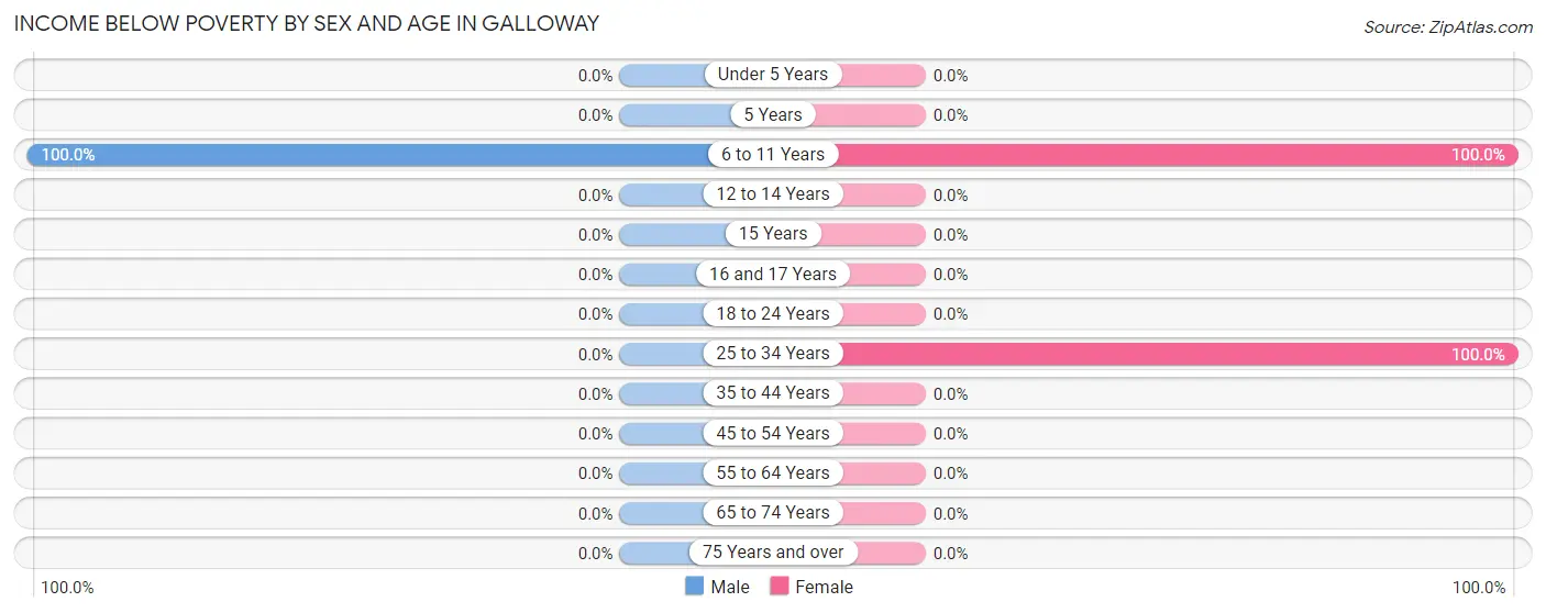 Income Below Poverty by Sex and Age in Galloway