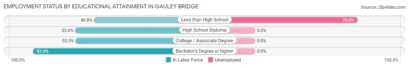 Employment Status by Educational Attainment in Gauley Bridge