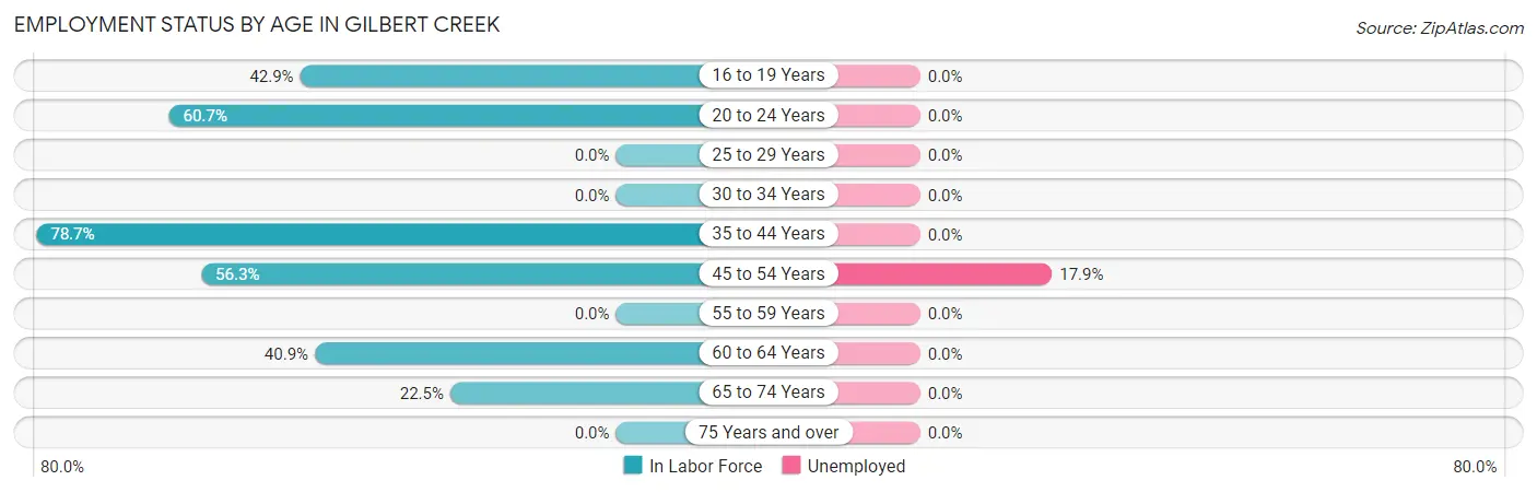 Employment Status by Age in Gilbert Creek