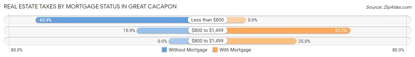 Real Estate Taxes by Mortgage Status in Great Cacapon