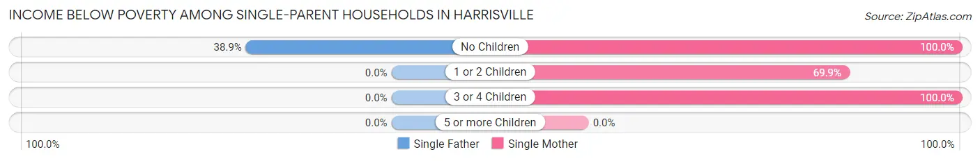 Income Below Poverty Among Single-Parent Households in Harrisville