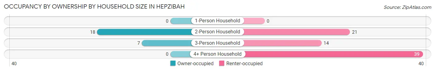 Occupancy by Ownership by Household Size in Hepzibah