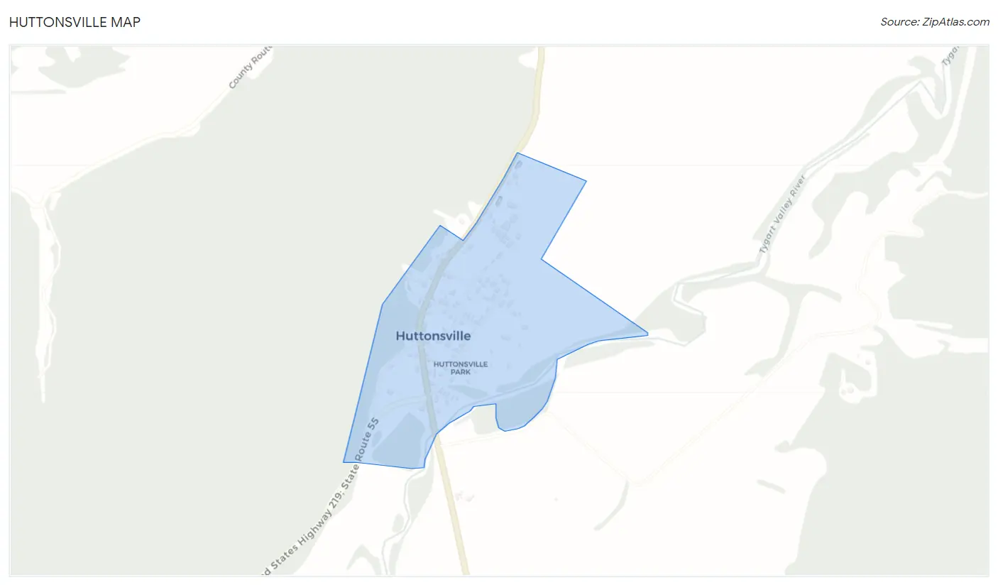 Huttonsville Map