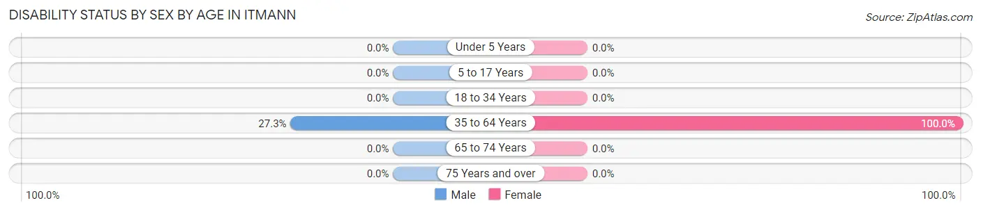 Disability Status by Sex by Age in Itmann
