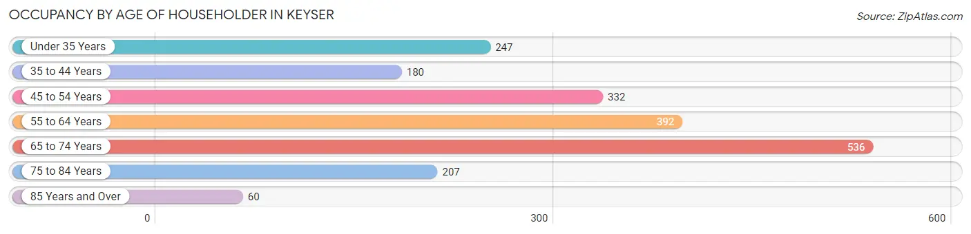 Occupancy by Age of Householder in Keyser