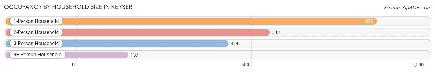 Occupancy by Household Size in Keyser