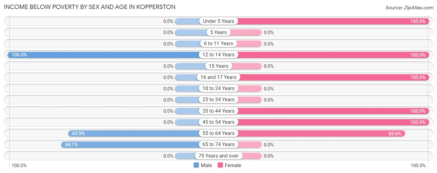 Income Below Poverty by Sex and Age in Kopperston