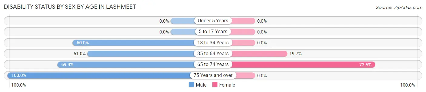 Disability Status by Sex by Age in Lashmeet