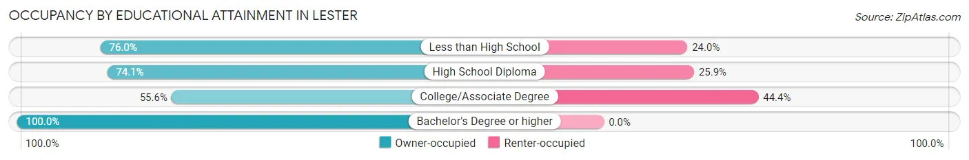 Occupancy by Educational Attainment in Lester