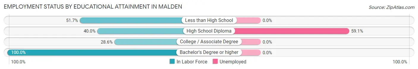 Employment Status by Educational Attainment in Malden