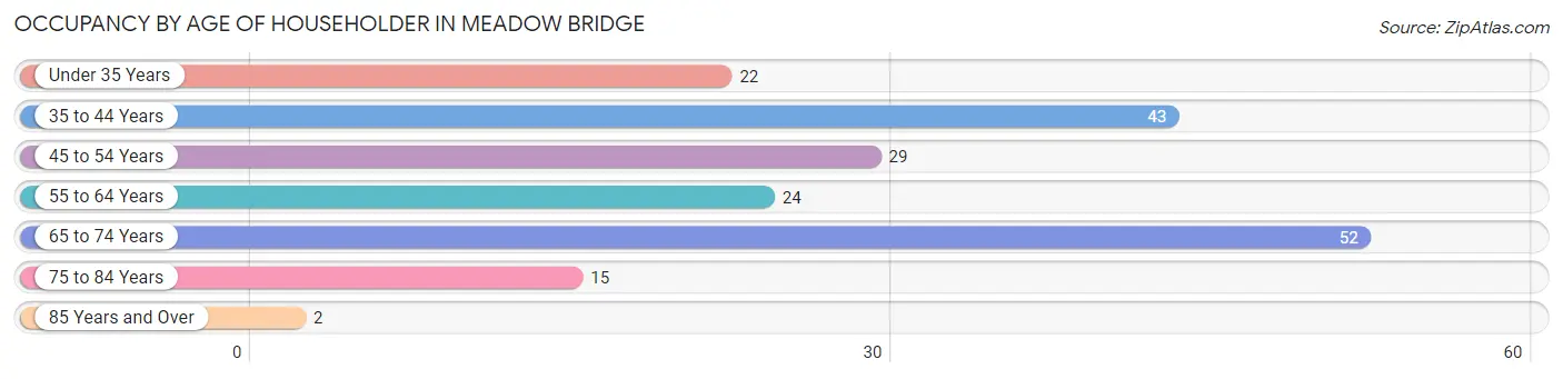 Occupancy by Age of Householder in Meadow Bridge