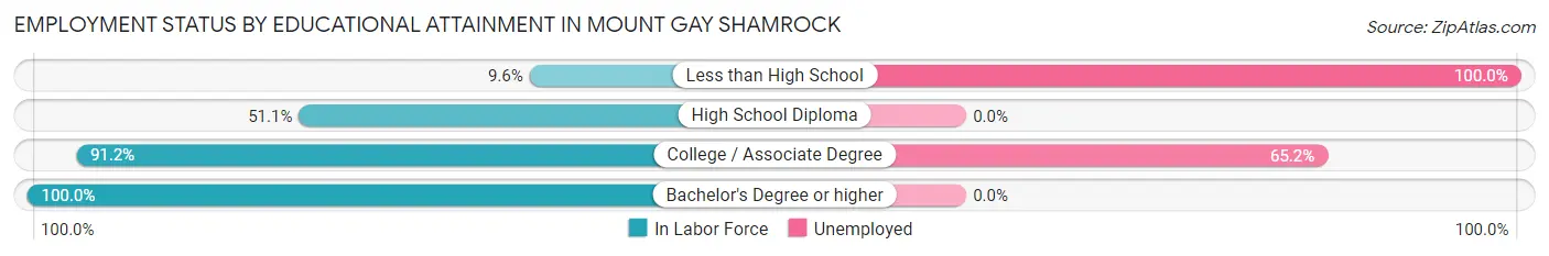 Employment Status by Educational Attainment in Mount Gay Shamrock