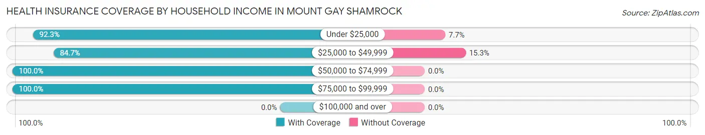 Health Insurance Coverage by Household Income in Mount Gay Shamrock