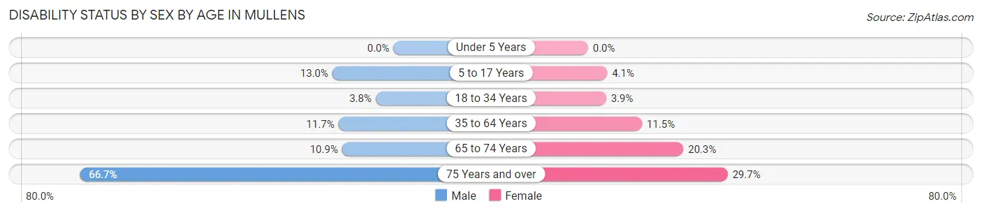 Disability Status by Sex by Age in Mullens