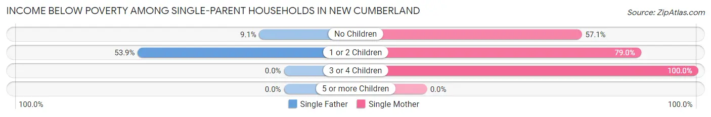 Income Below Poverty Among Single-Parent Households in New Cumberland