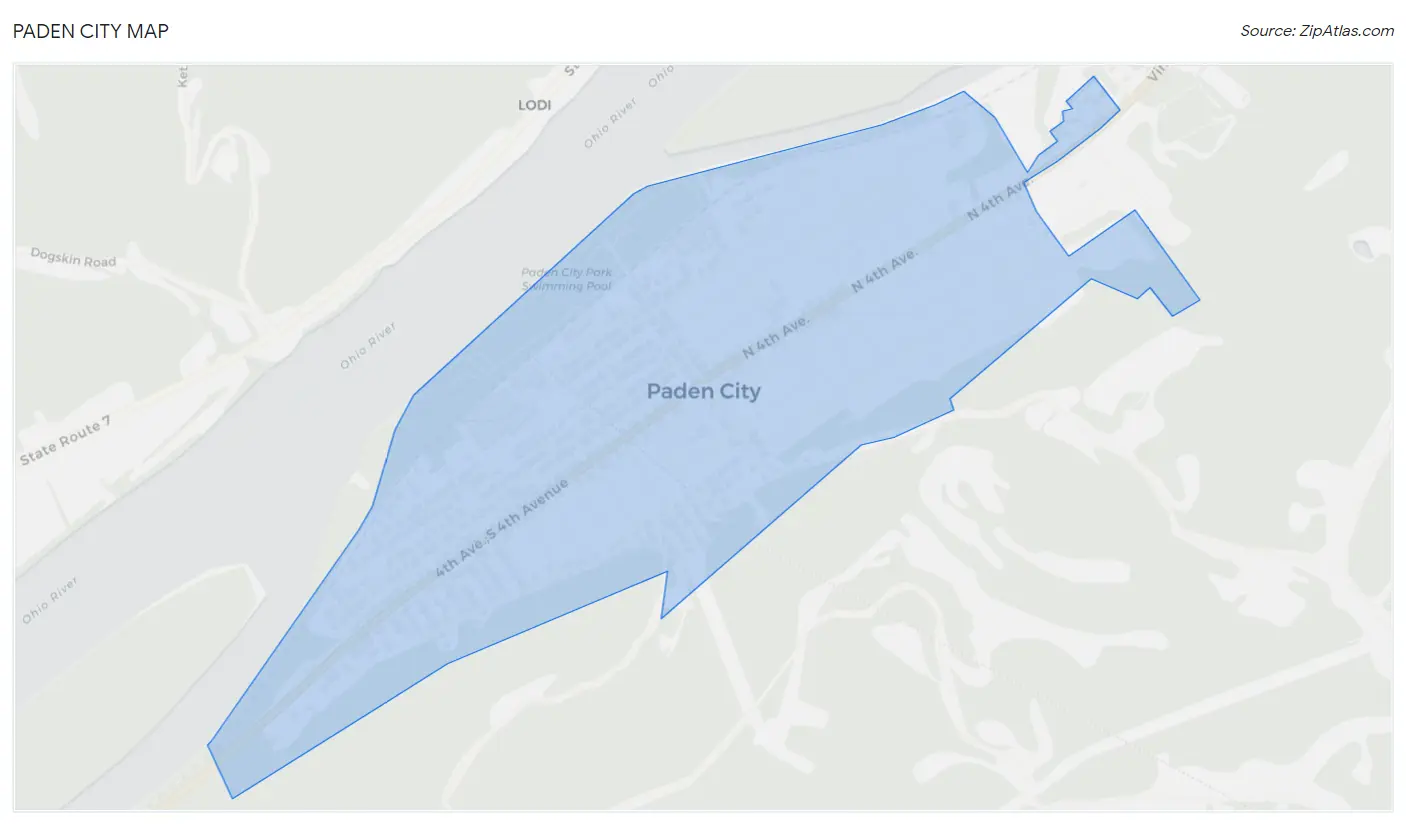 Paden City Map