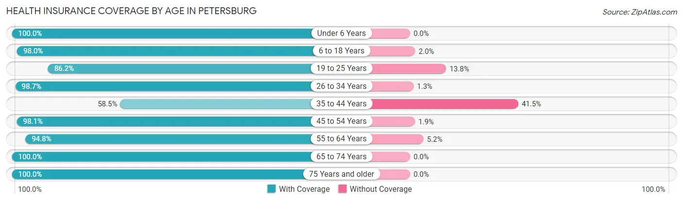 Health Insurance Coverage by Age in Petersburg