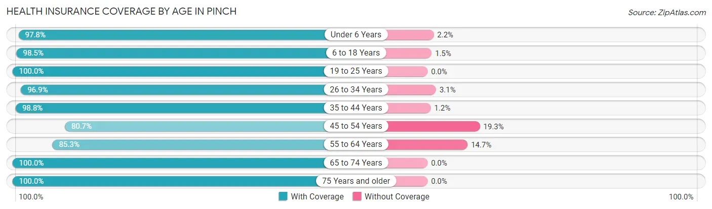Health Insurance Coverage by Age in Pinch