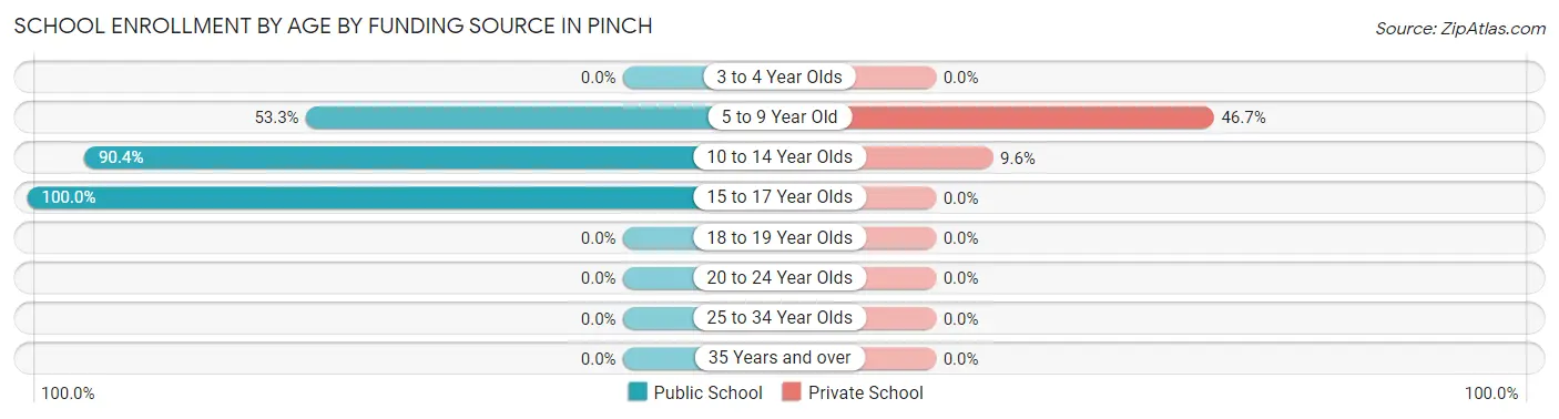 School Enrollment by Age by Funding Source in Pinch