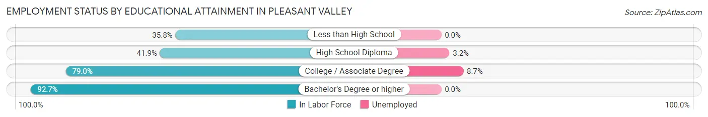 Employment Status by Educational Attainment in Pleasant Valley