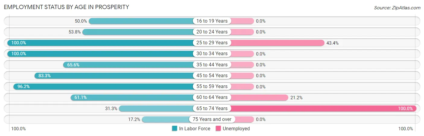 Employment Status by Age in Prosperity