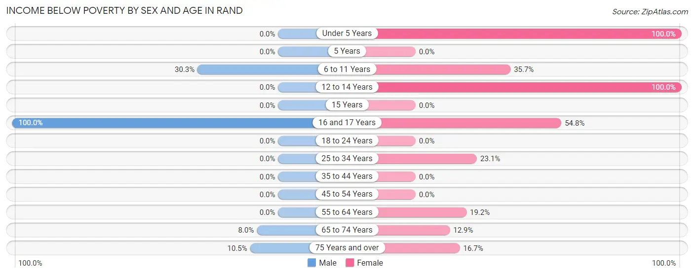 Income Below Poverty by Sex and Age in Rand