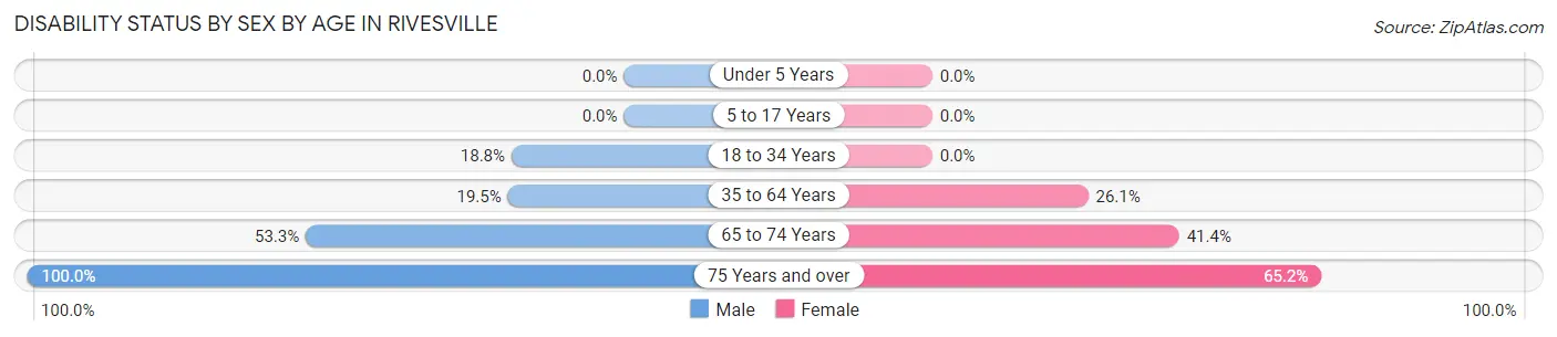 Disability Status by Sex by Age in Rivesville