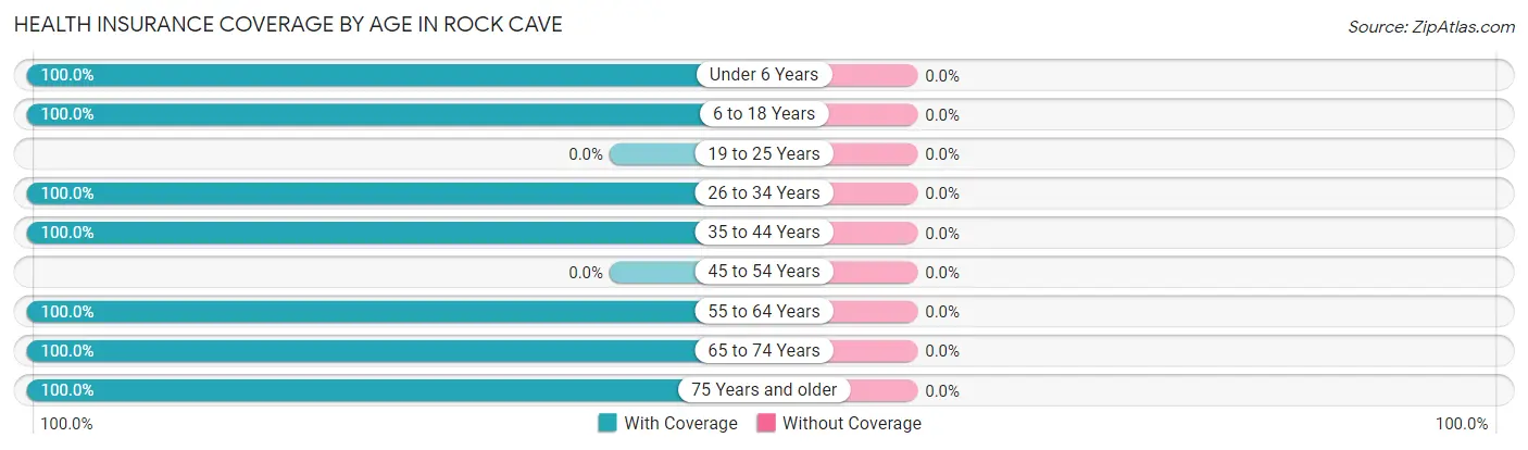 Health Insurance Coverage by Age in Rock Cave