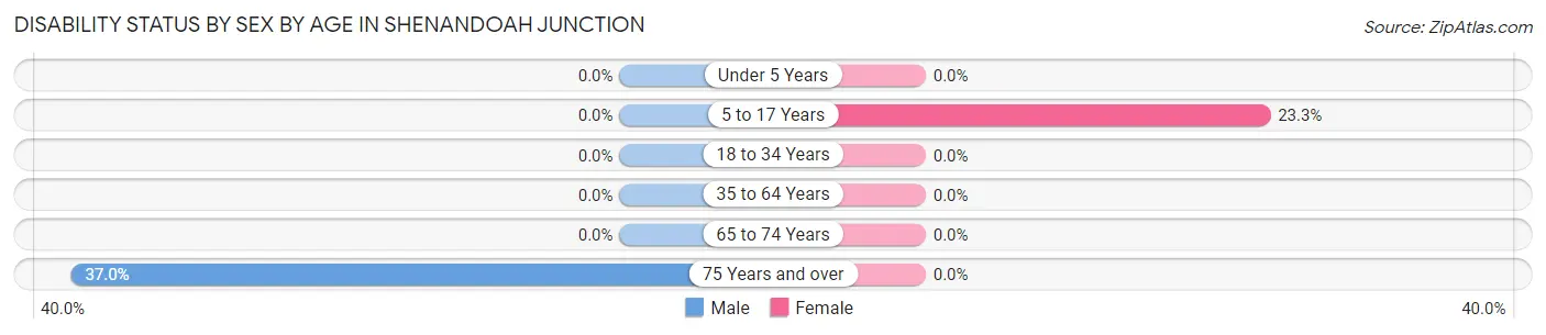 Disability Status by Sex by Age in Shenandoah Junction