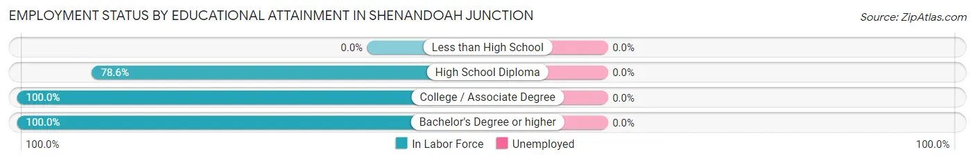 Employment Status by Educational Attainment in Shenandoah Junction
