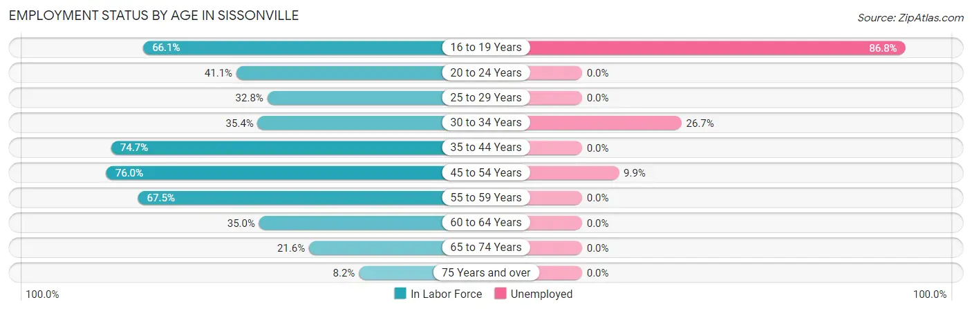 Employment Status by Age in Sissonville