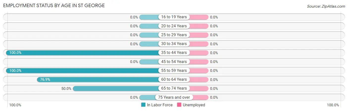 Employment Status by Age in St George