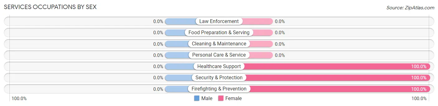 Services Occupations by Sex in St George