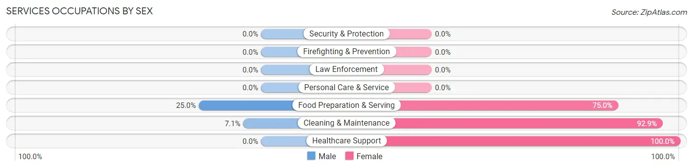 Services Occupations by Sex in Tunnelton