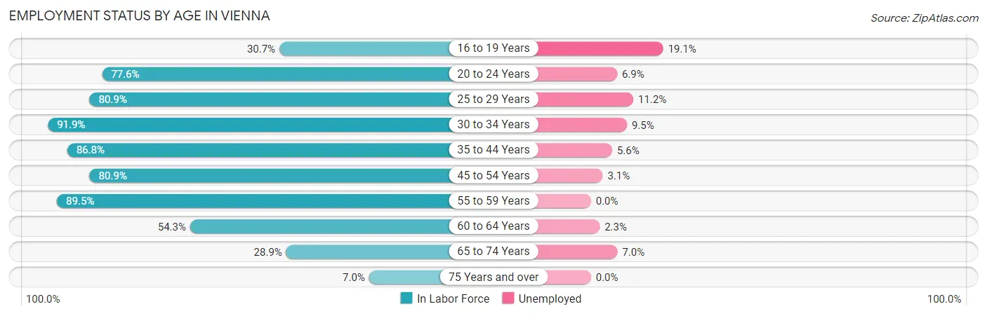 Employment Status by Age in Vienna