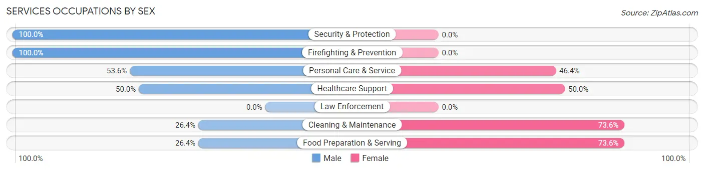 Services Occupations by Sex in West Liberty