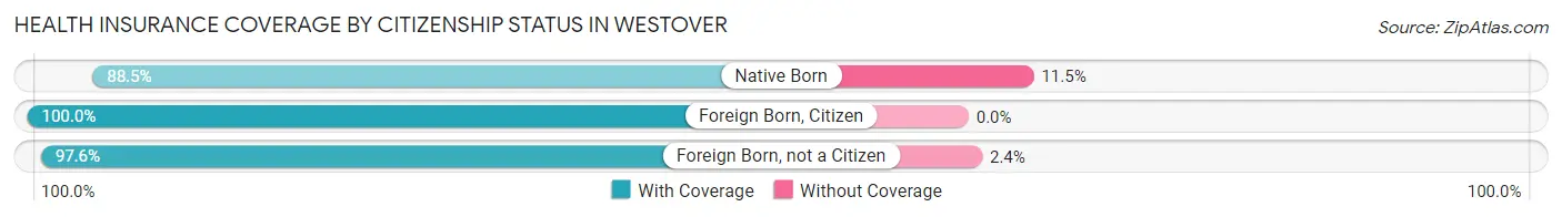 Health Insurance Coverage by Citizenship Status in Westover