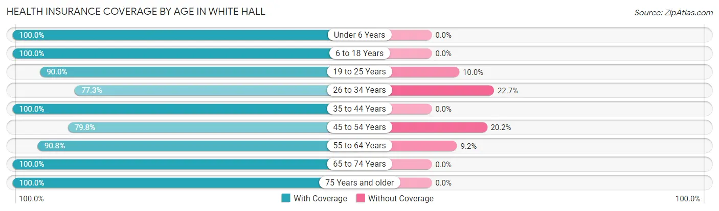 Health Insurance Coverage by Age in White Hall