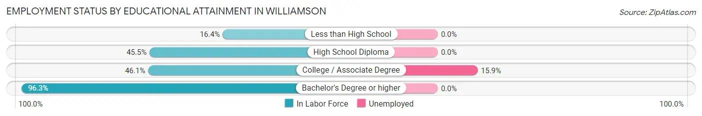 Employment Status by Educational Attainment in Williamson