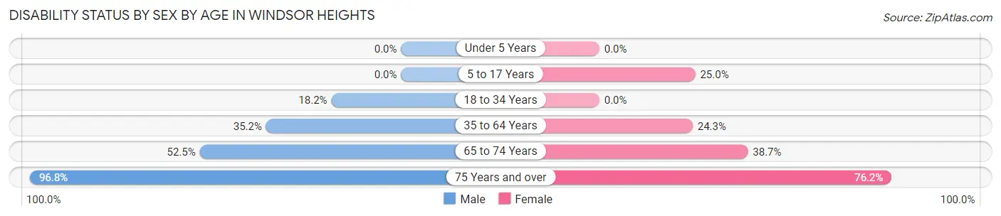 Disability Status by Sex by Age in Windsor Heights